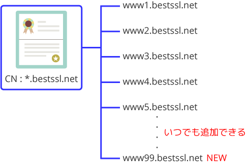 サブドメイン追加のたびに、取得する必要がない